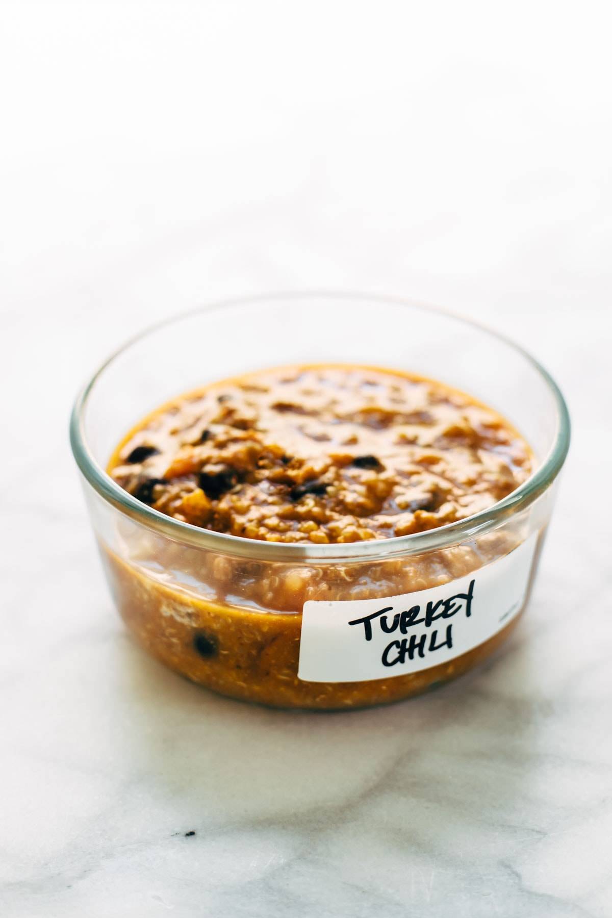 Sweet Potato Turkey Chili - just five basic ingredients for this delicious real food chili recipe! Sweet potatoes, black beans, turkey, onions, and spices. | pinchofyum.com