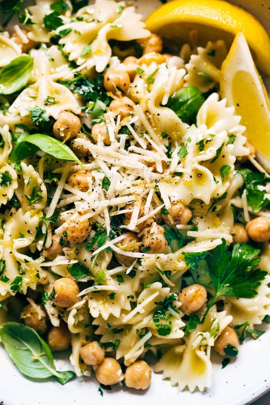 Lemon Herb Pasta Salad with Marinated Chickpeas Recipe - Pinch of Yum