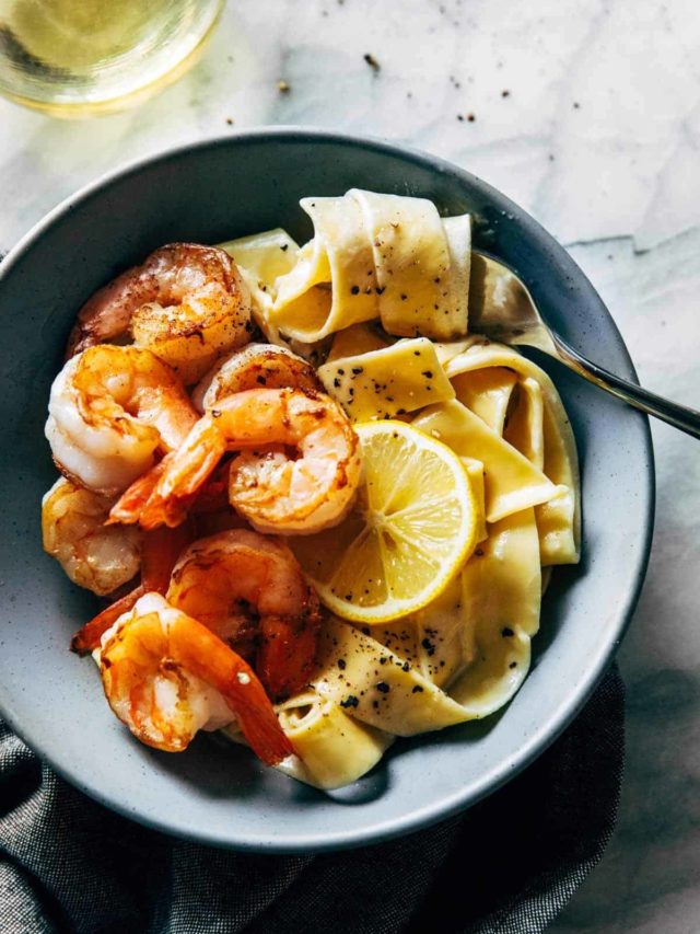 Date Night Lemon Pappardelle with Shrimp