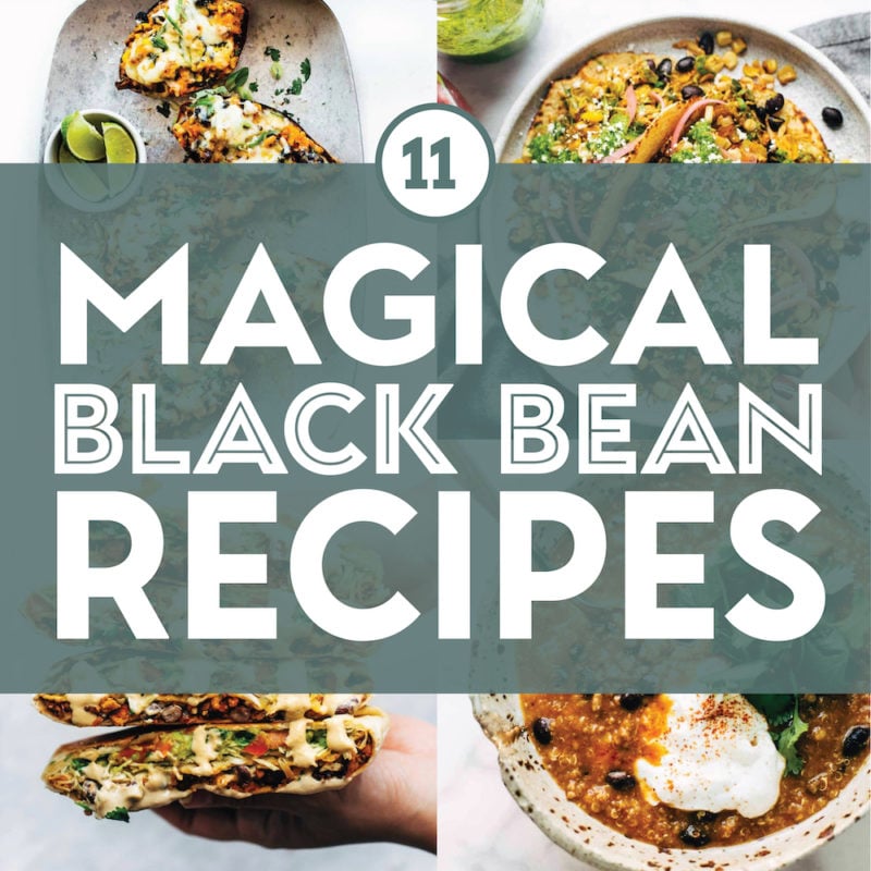 Black bean recipes in a collage.