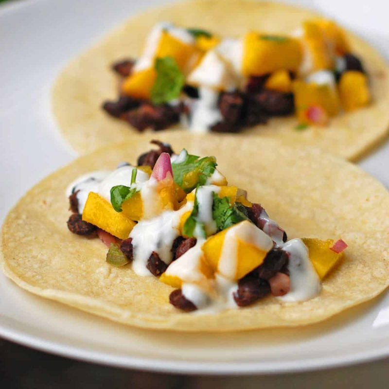A picture of Mango Black Bean Tacos