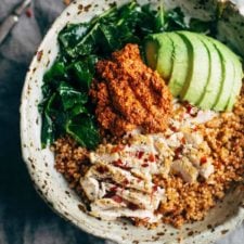 Marinated Kale and Chicken Bowls with Sun Dried Tomato Sauce-image