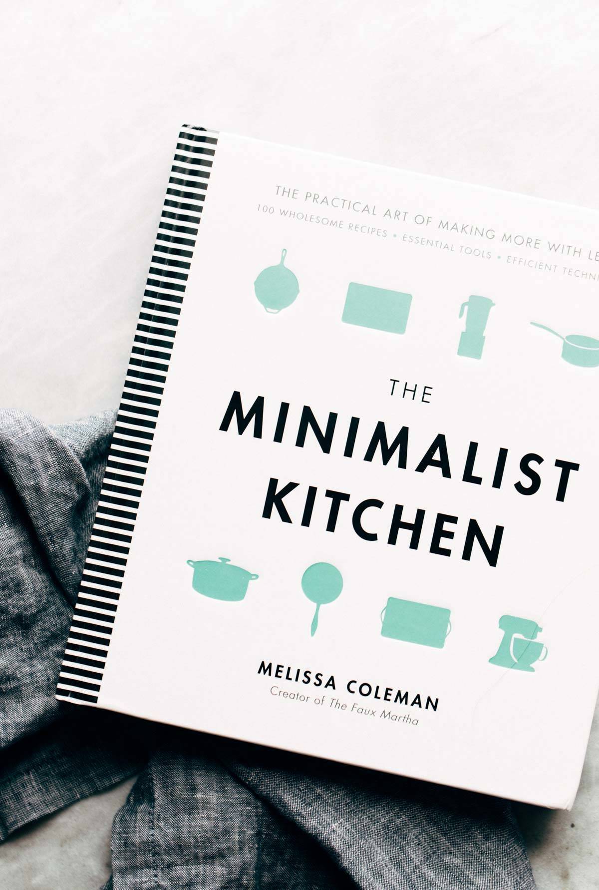 A book titled "The Minimalist Kitchen".