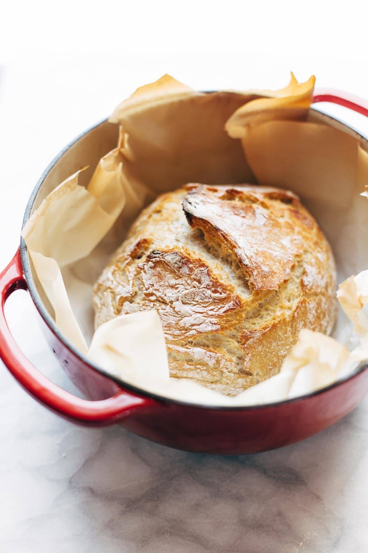 Easy Dutch Oven No Knead Bread - JoyFoodSunshine