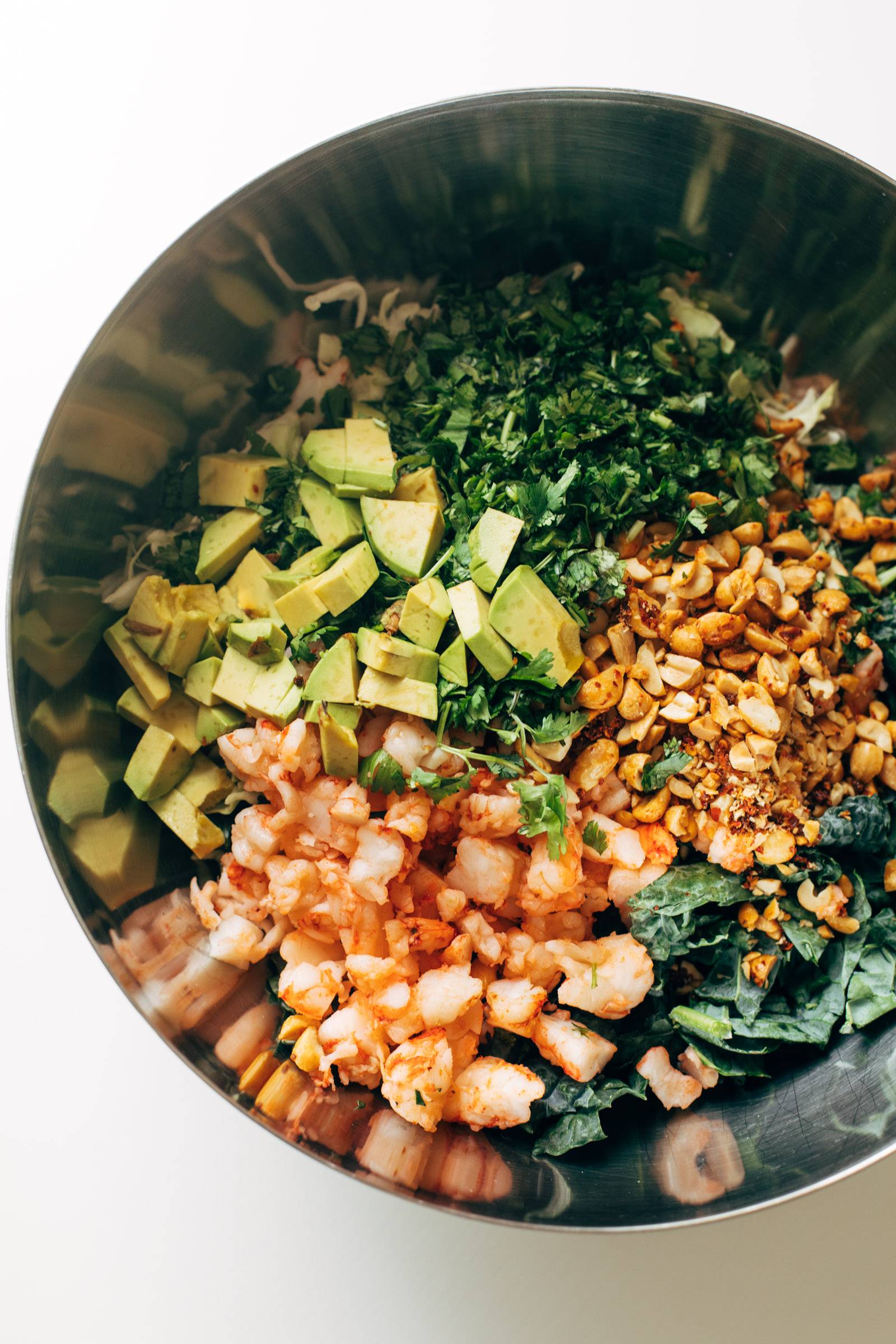 Ingredients for miso crunch salad in a bowl