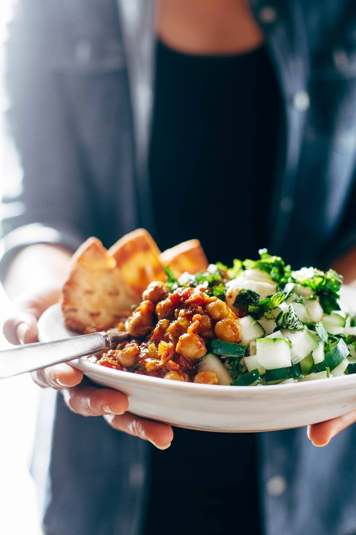 Quick and Easy Spiced Chickpea Bowls Recipe - Pinch of Yum