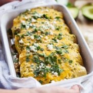 A picture of Butternut Squash & Mushroom Enchiladas with Tomatillo Sauce