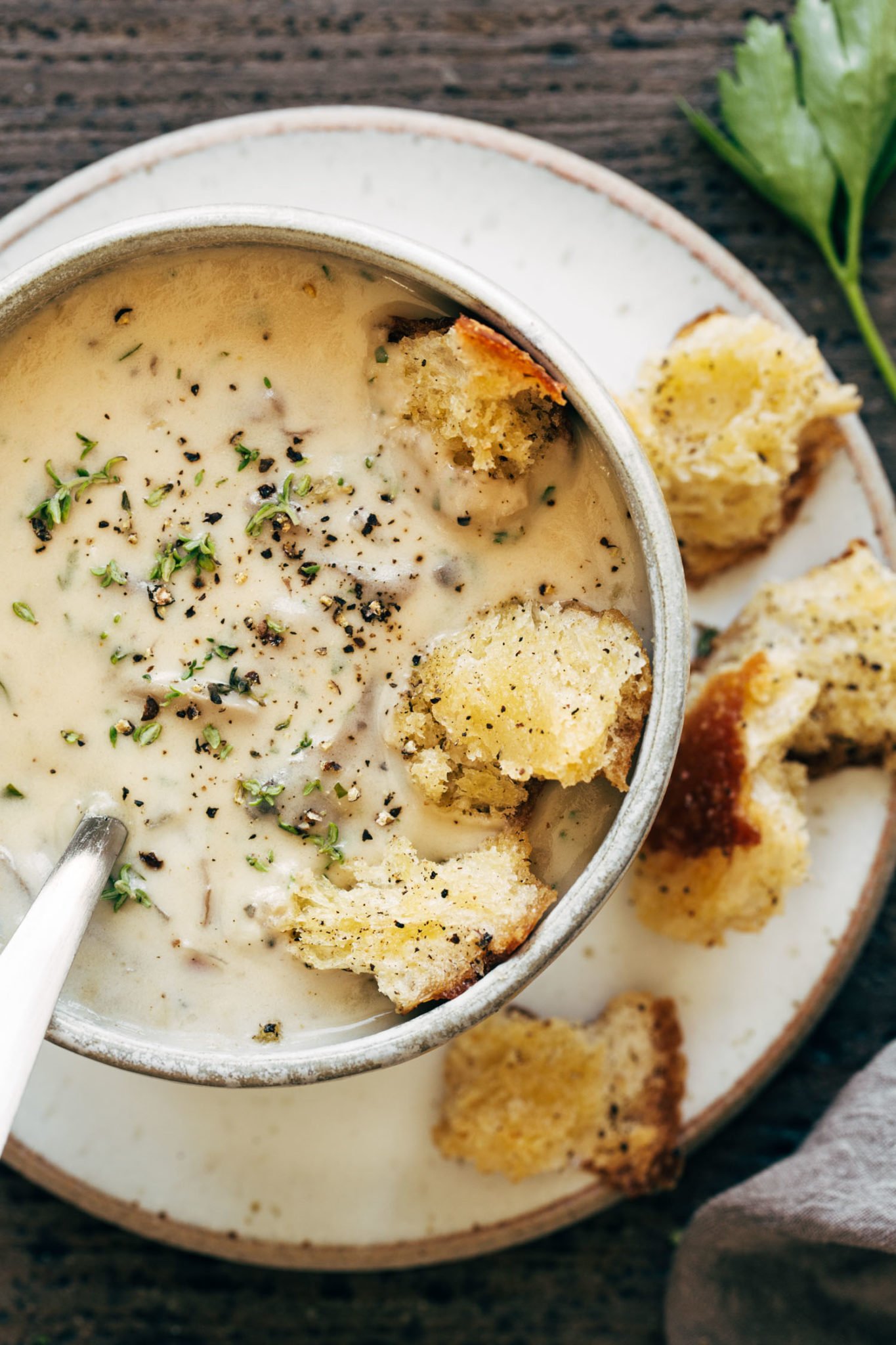 Creamy Mushroom Soup Recipe Pinch Of Yum