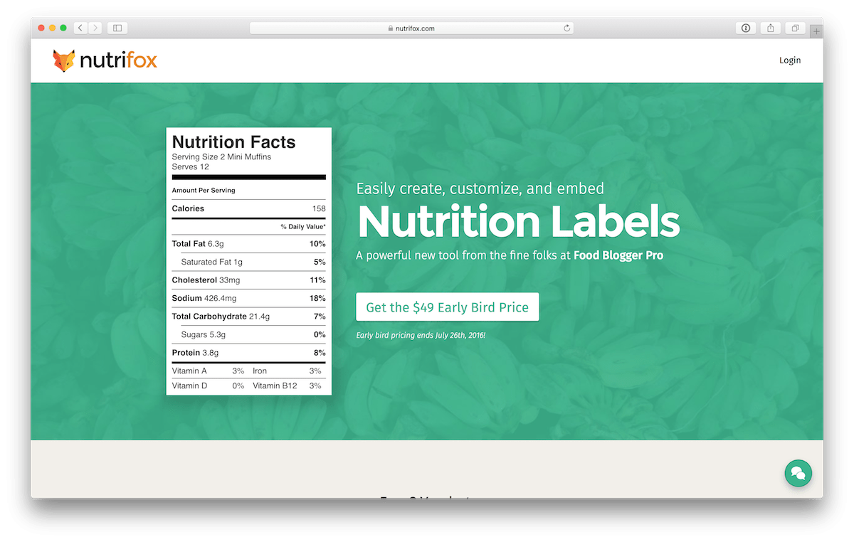 Nutrifox - Easily create, customize, and embed Nutrition Labels.