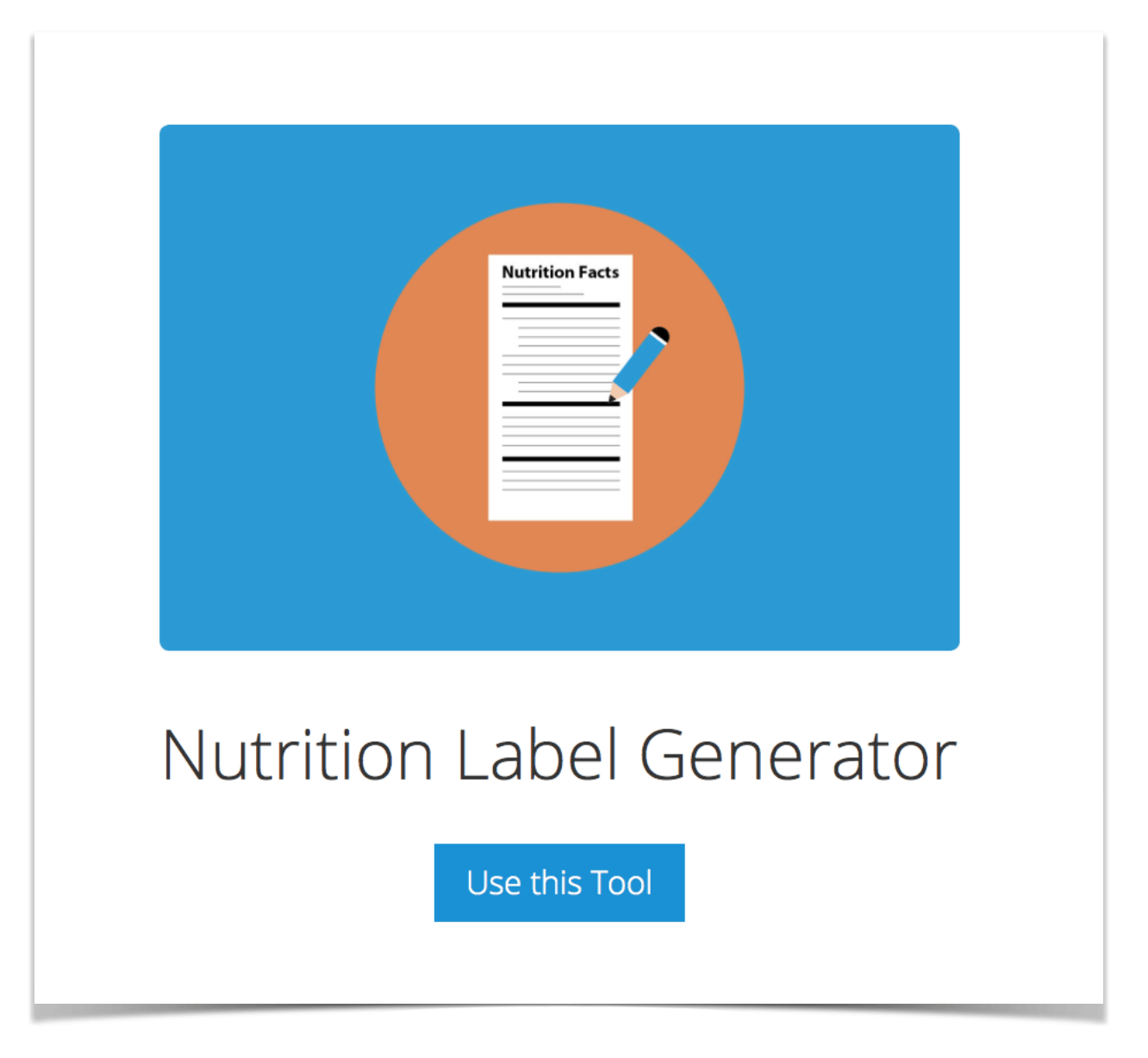 Nutrition Label Generator.