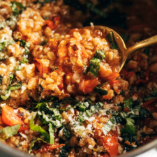One-Pan Farro with Tomatoes and Kale-image