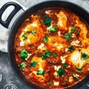 Spicy Eggs and Potatoes in a pot.