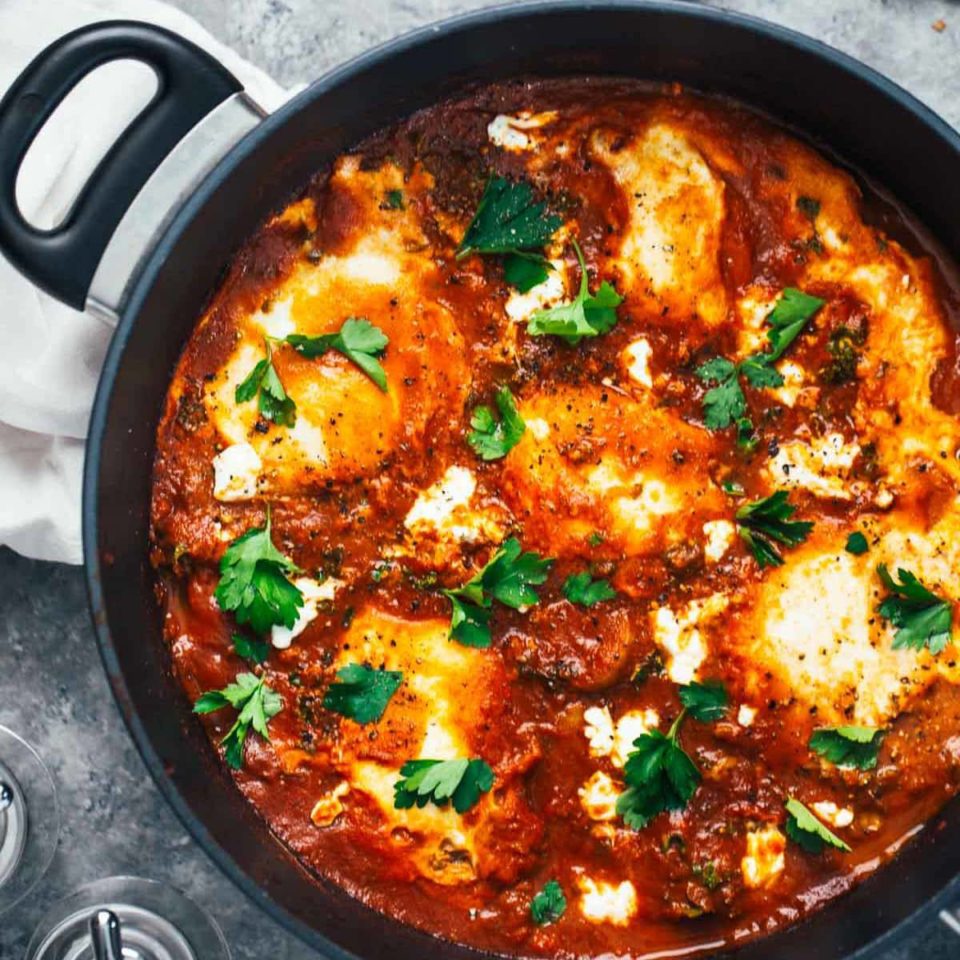 One-Pot Spicy Eggs and Potatoes Recipe - Pinch of Yum