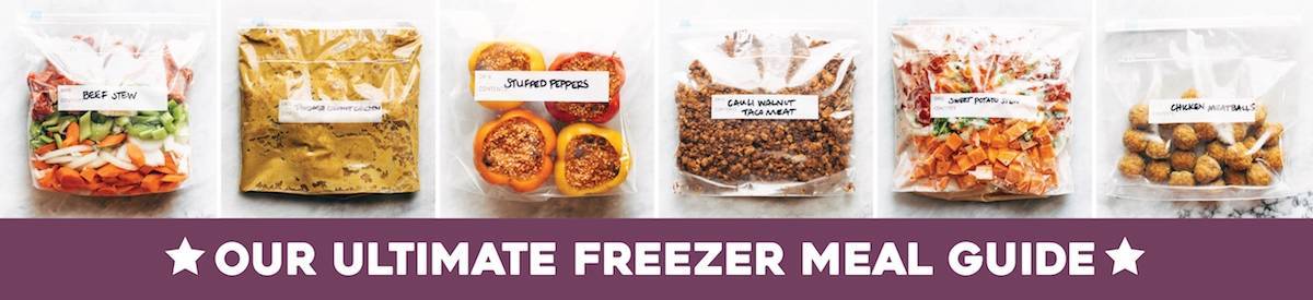 Freezer meal guide banner. 