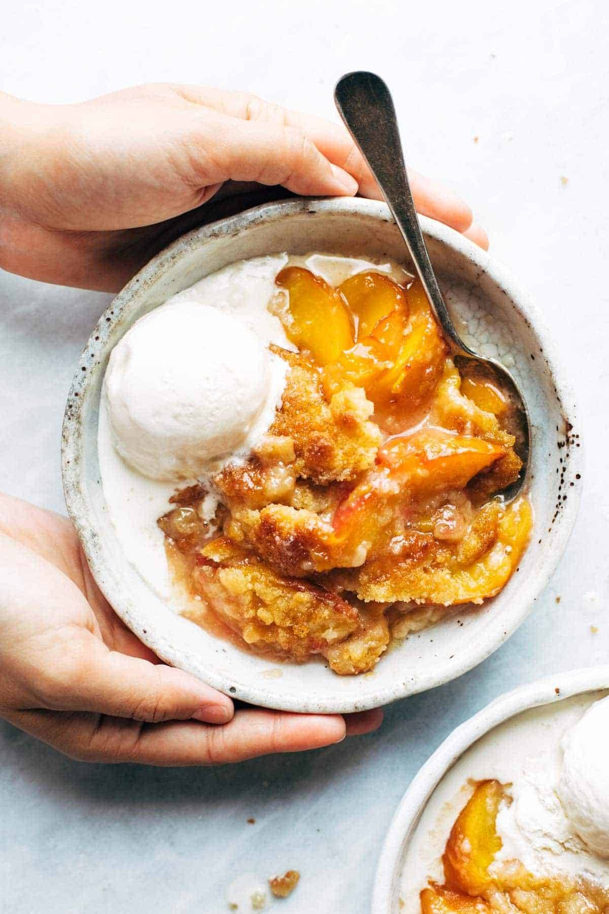 Peach Cobbler Free Recipe by Lindsay from Pinch of Yum