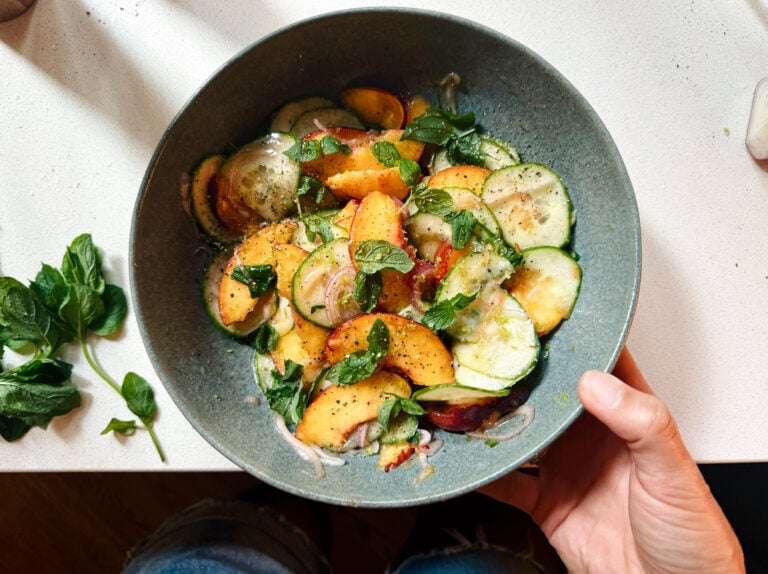 Gorgeous Peach Salad Recipe - Pinch of Yum