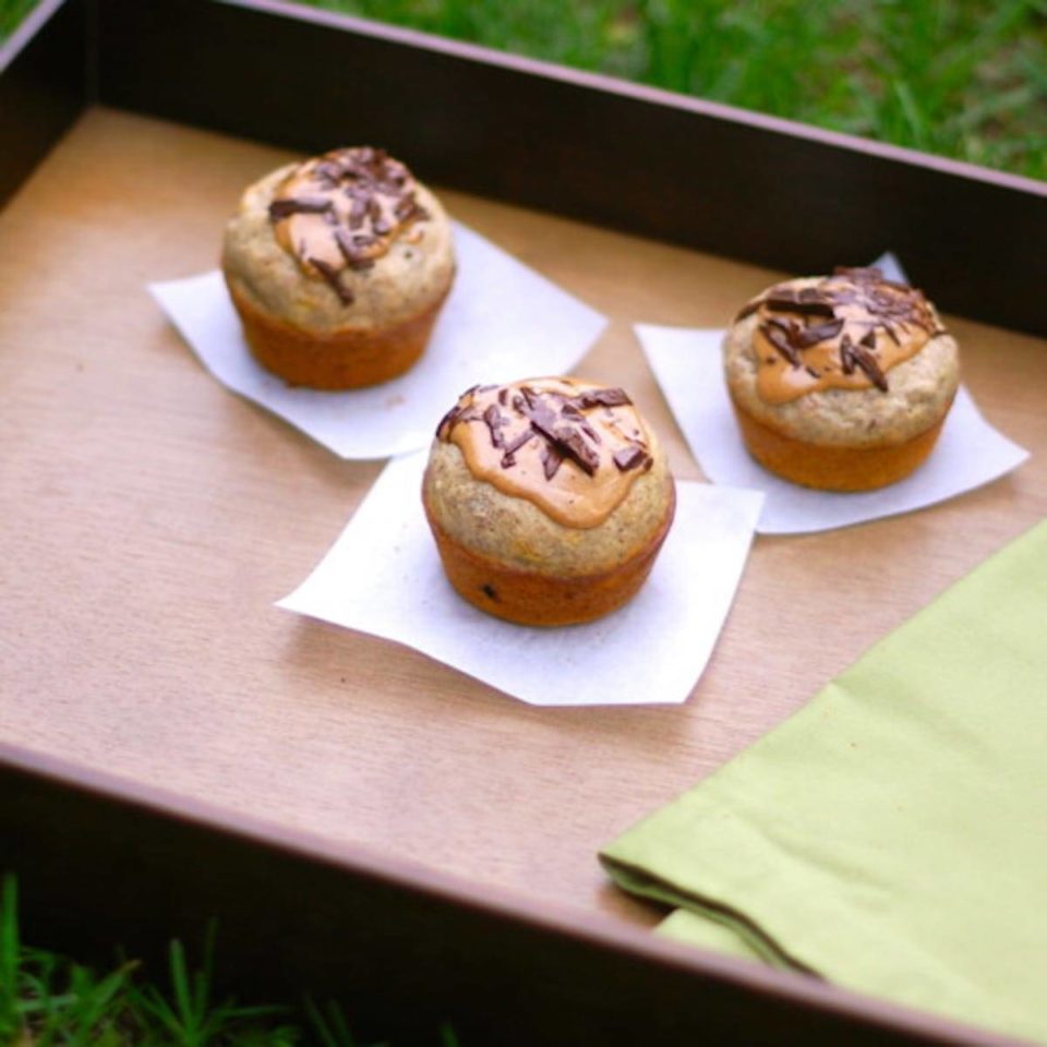 Peanut Butter Banana Flax Muffins Recipe Pinch of Yum