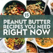 Collage of peanut butter recipes.