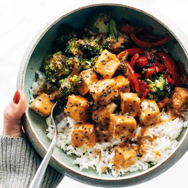 A picture of Spicy Peanut Tofu Bowls