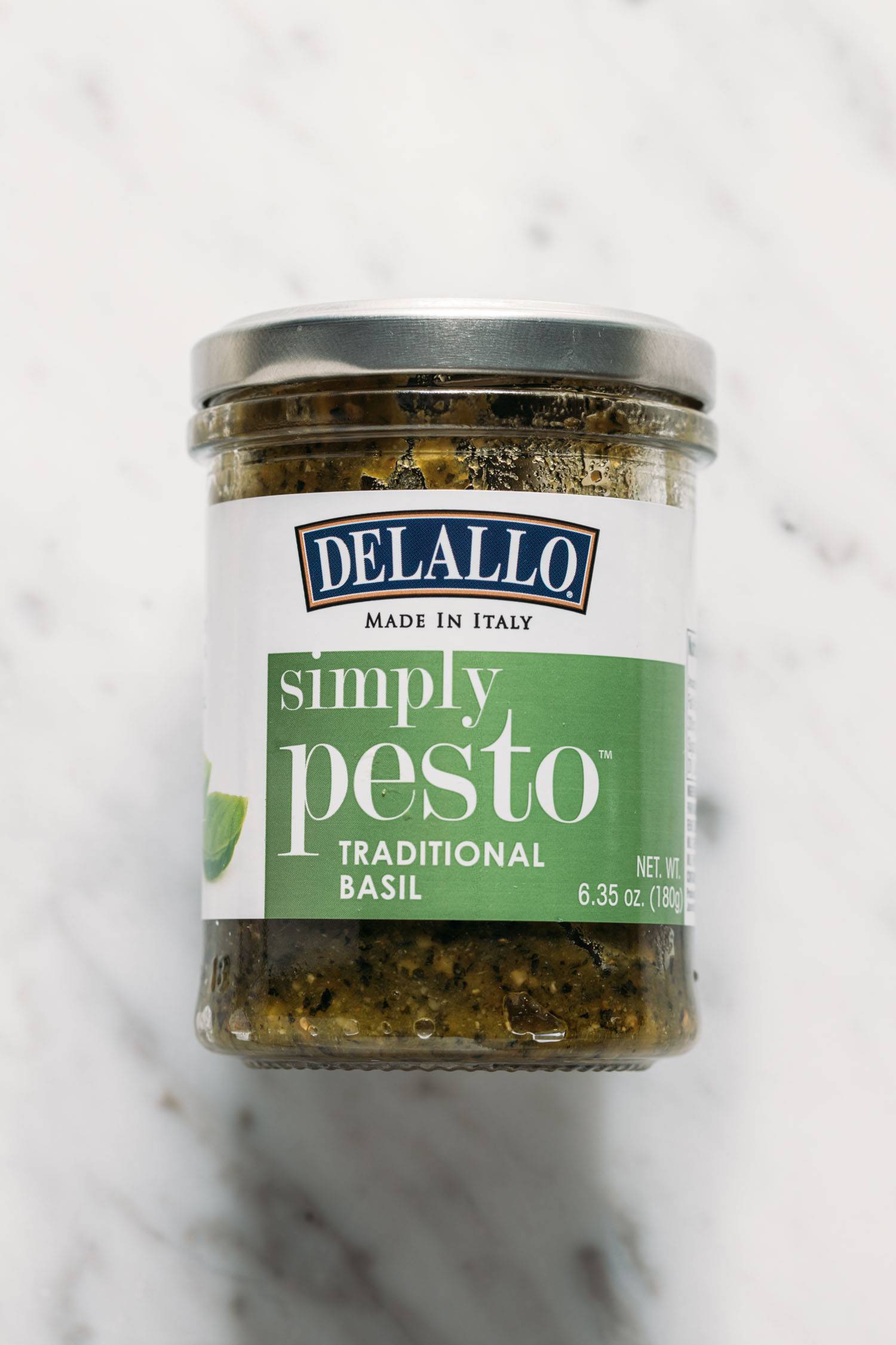 Jar of DeLallo pesto