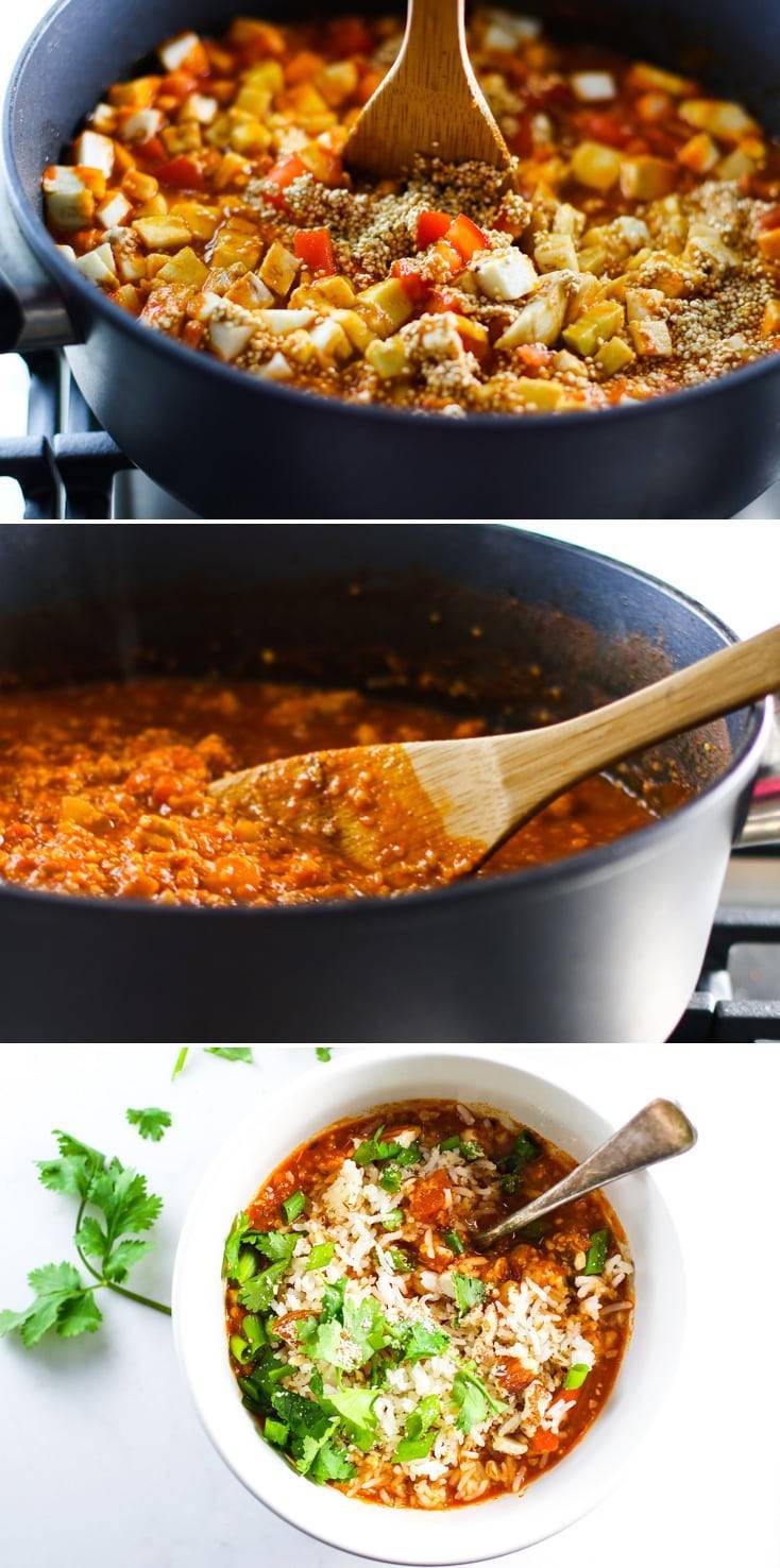 Healthy Quinoa Chicken Curry Bowls - quick and easy spicy comfort food! 300 calories.