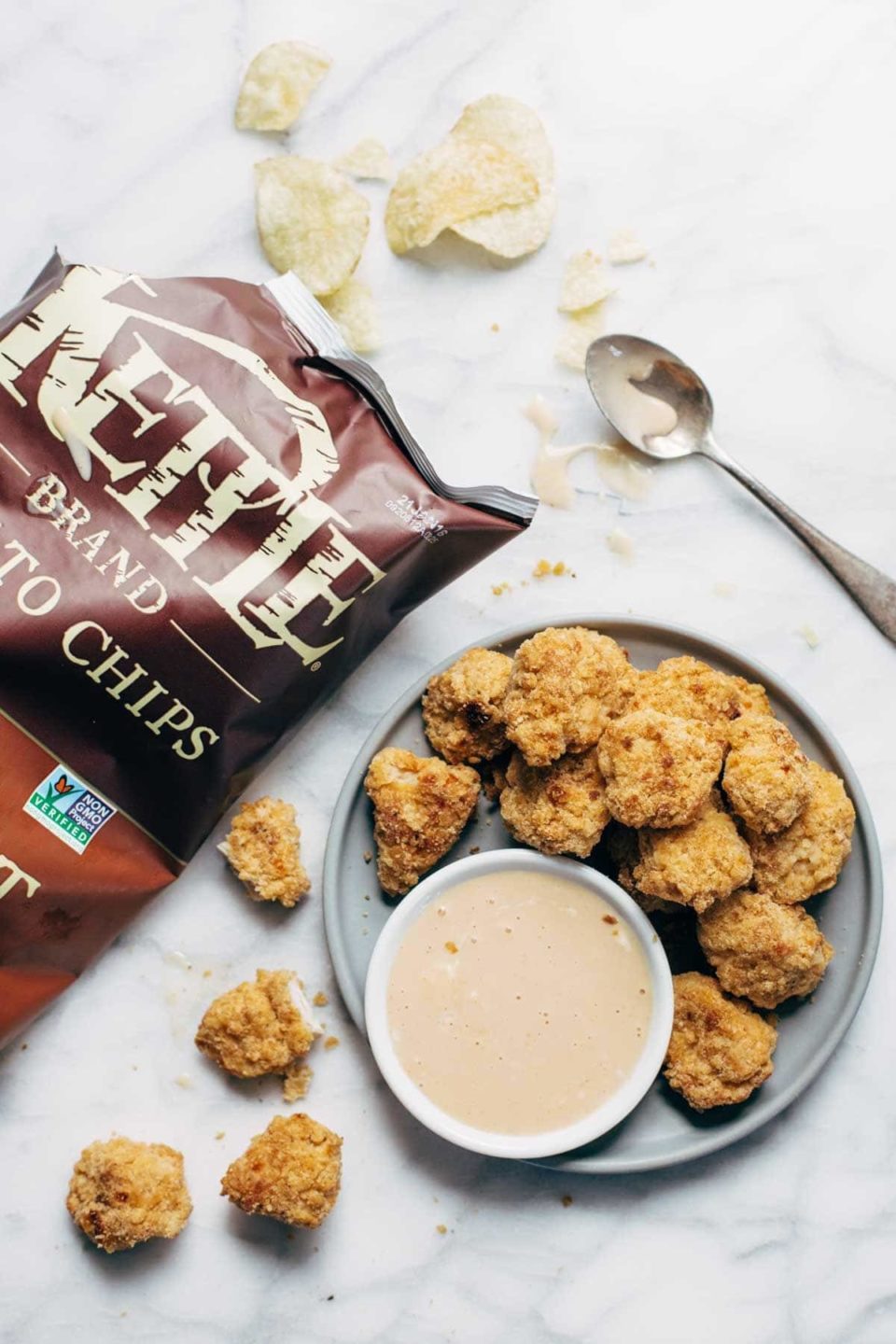 Spicy Popcorn Chicken Bites Recipe Pinch of Yum