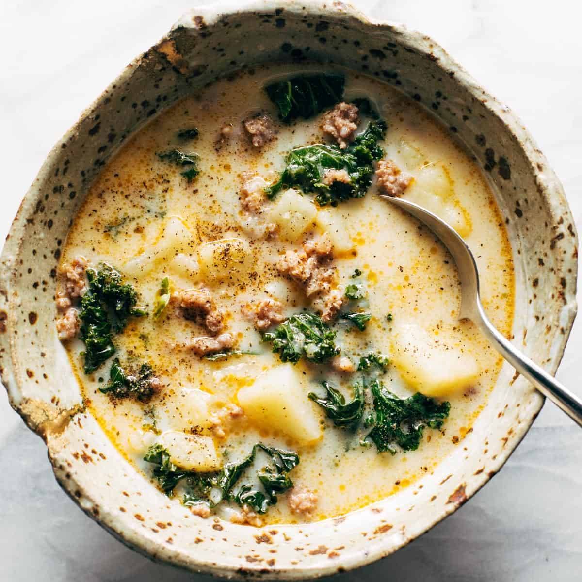 Instant Pot Zuppa Toscana in a bowl.