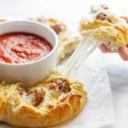 A picture of Cheesy Meatball Pull-Apart Pizza Ring