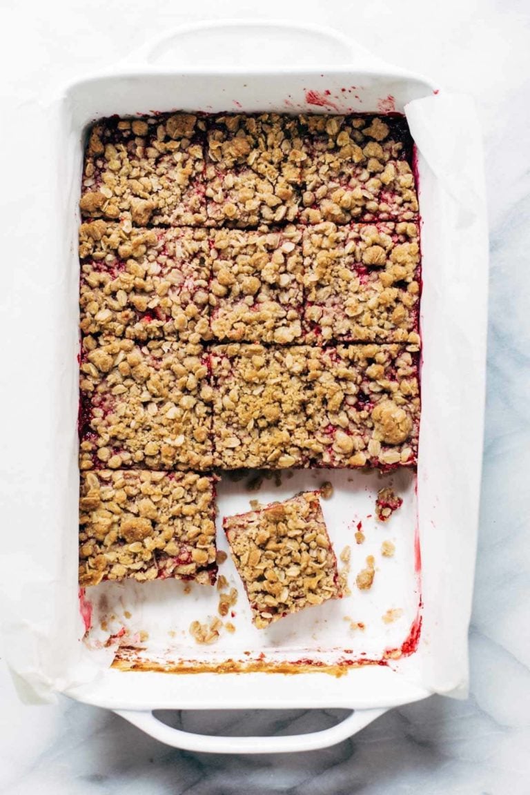 Raspberry Crumble Bars Recipe Pinch of Yum