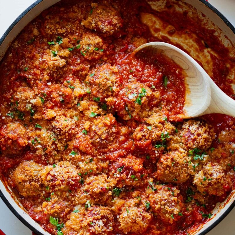 A picture of Ricotta Meatballs with the Crispy Topping