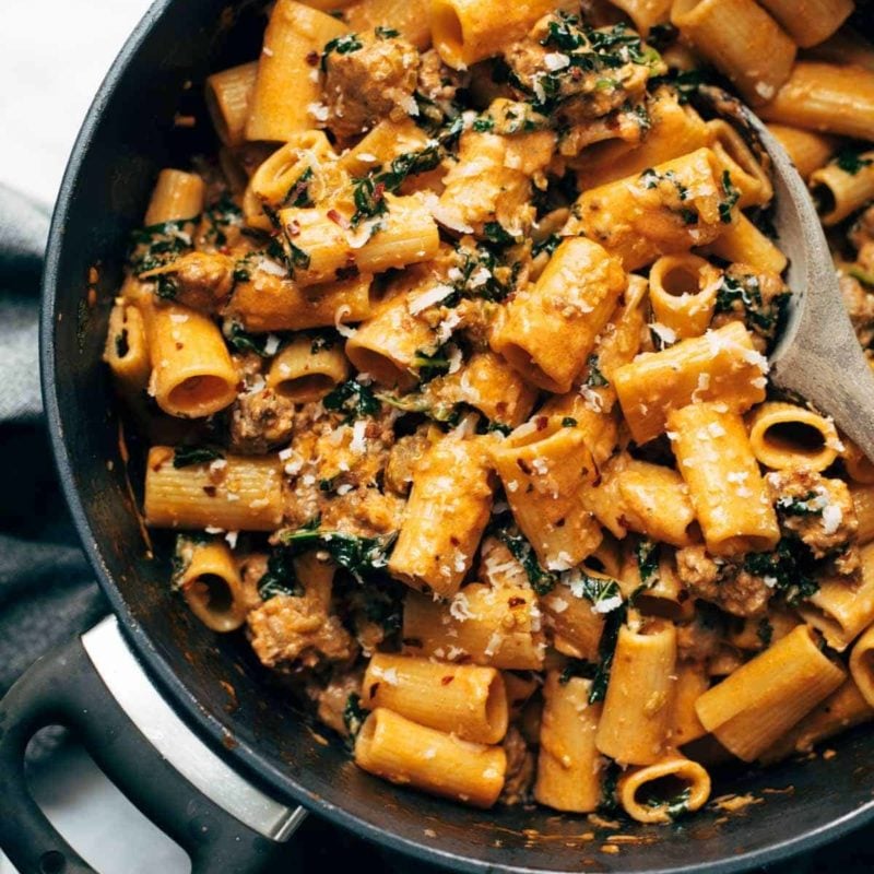 A picture of Date Night Rigatoni with Sausage and Kale