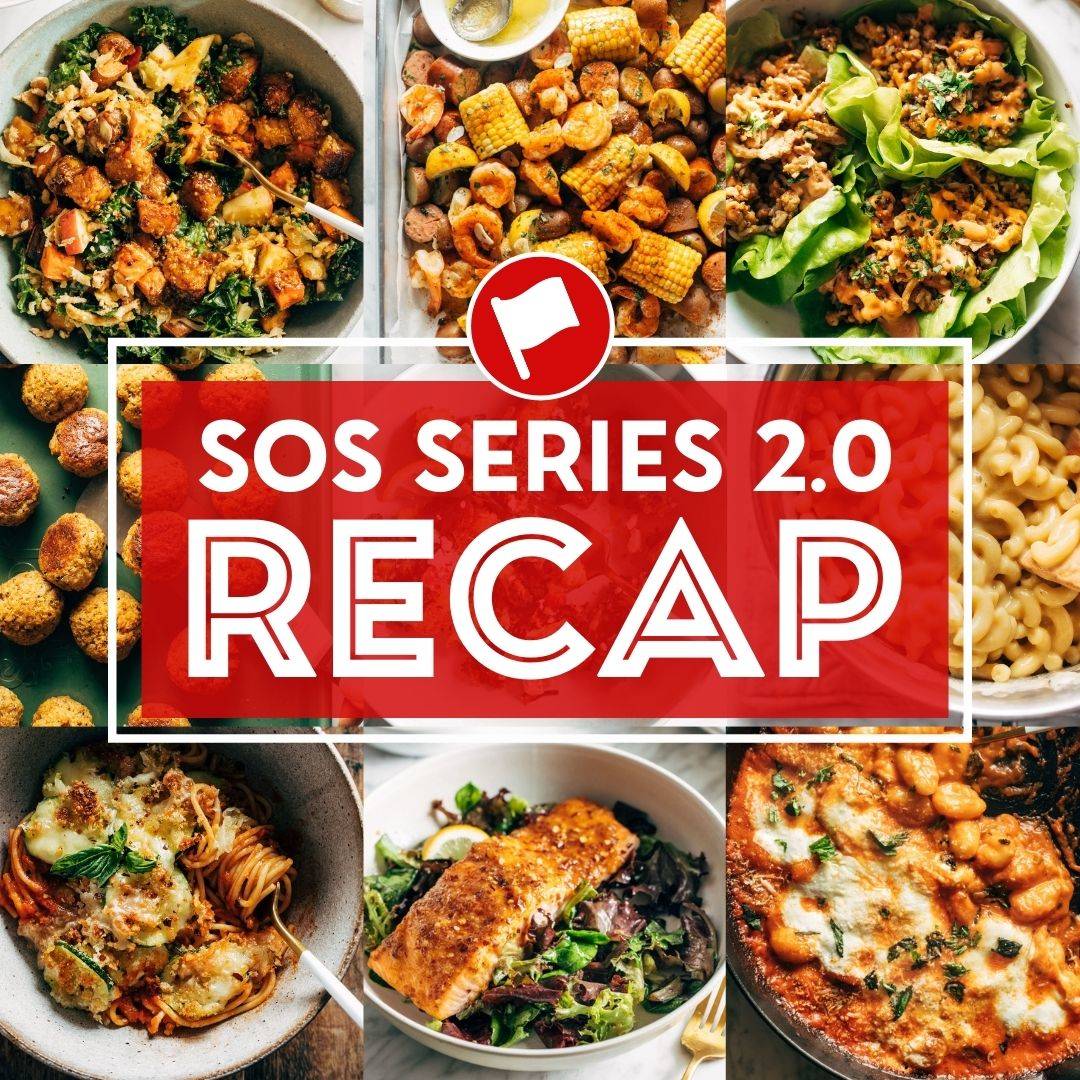 Collage of recipes from the SOS Series 2.0. 
