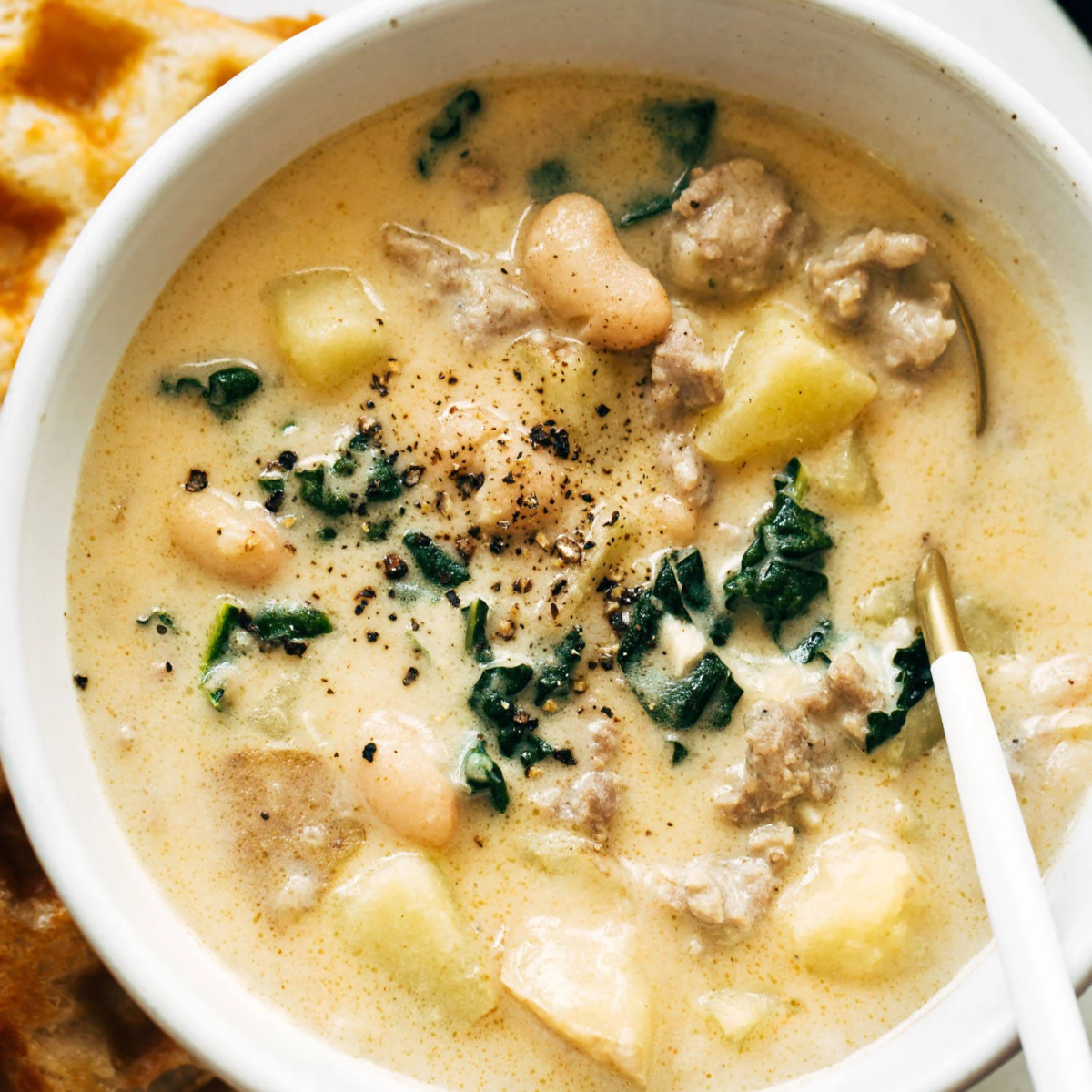 Sausage, Kale, and White Bean Soup Recipe - Pinch of Yum