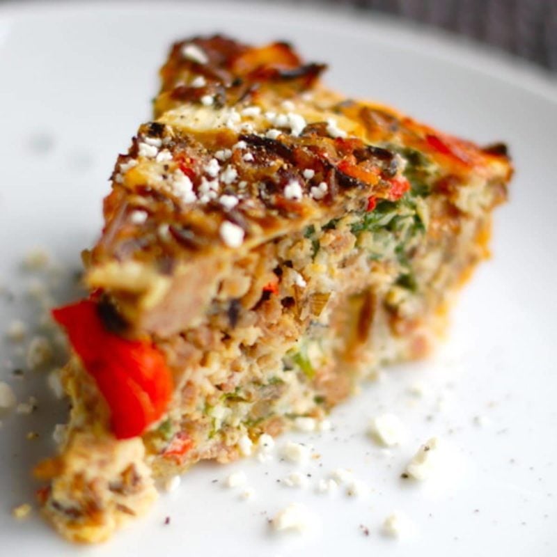 Sausage and Red Pepper Quiche Recipe Pinch of Yum