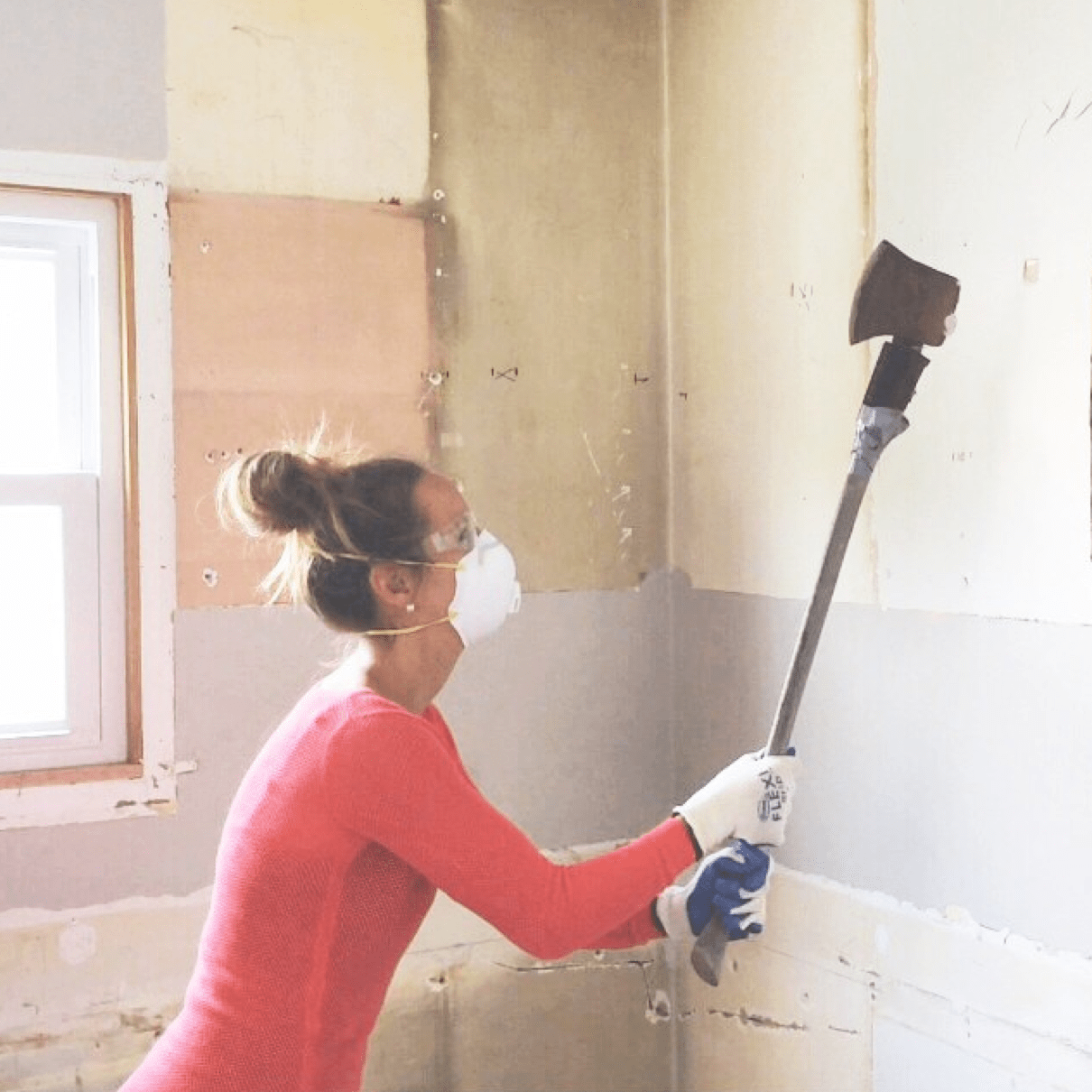 Woman with a sledge hammer.