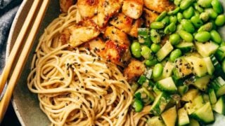 Cold Sesame Noodle Meal Prep Bowls (Vegan) - Sweet Peas and Saffron