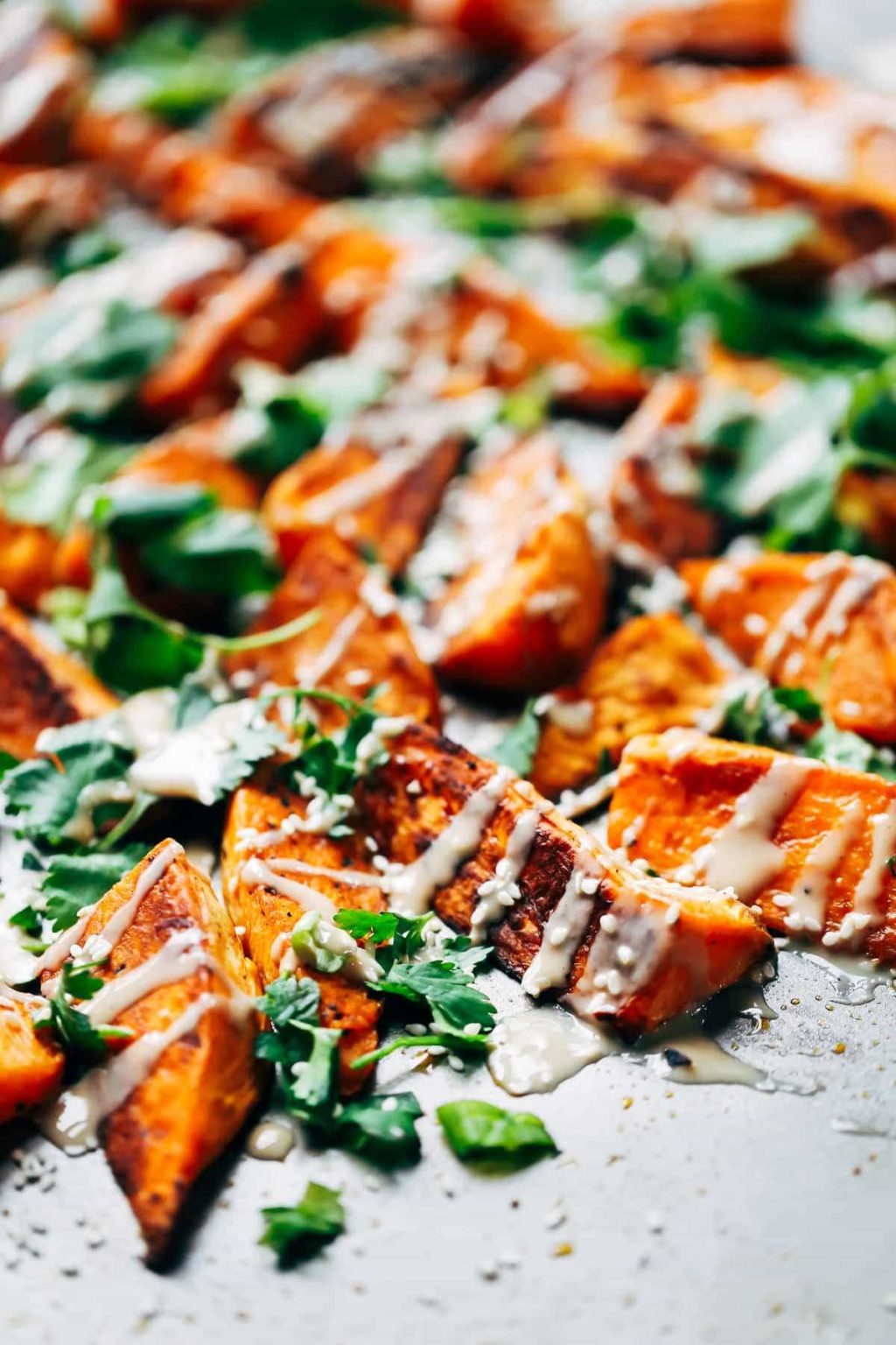 30 Minute Sesame Roasted Sweet Potatoes Recipe Pinch Of Yum