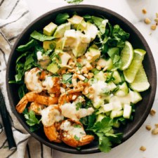 Shrimp and Avocado Salad with Miso Dressing-image