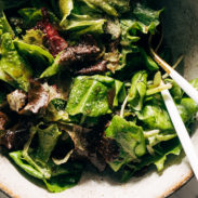 Simple green salad in a bowl