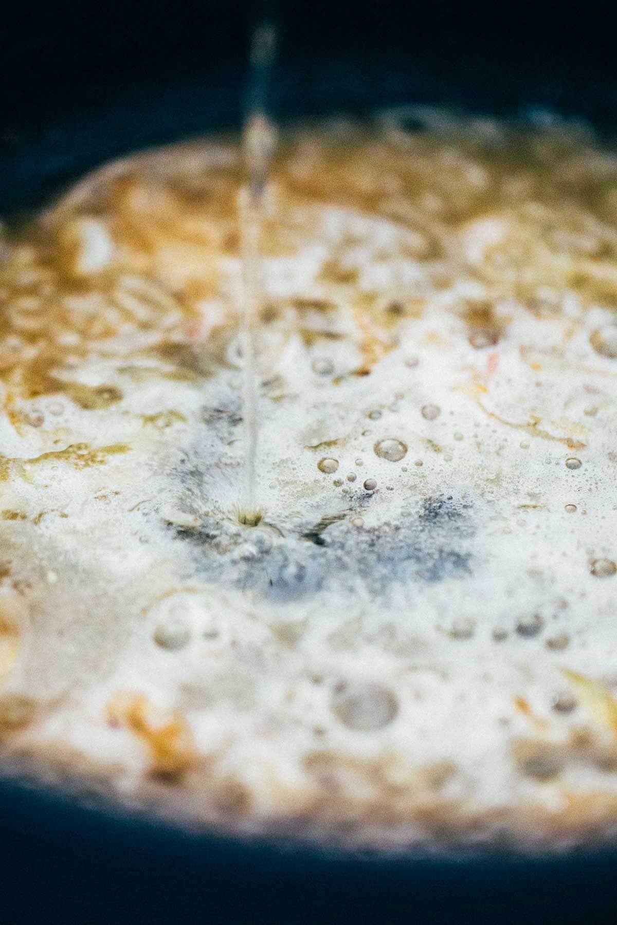 White Wine Sauce in a skillet.