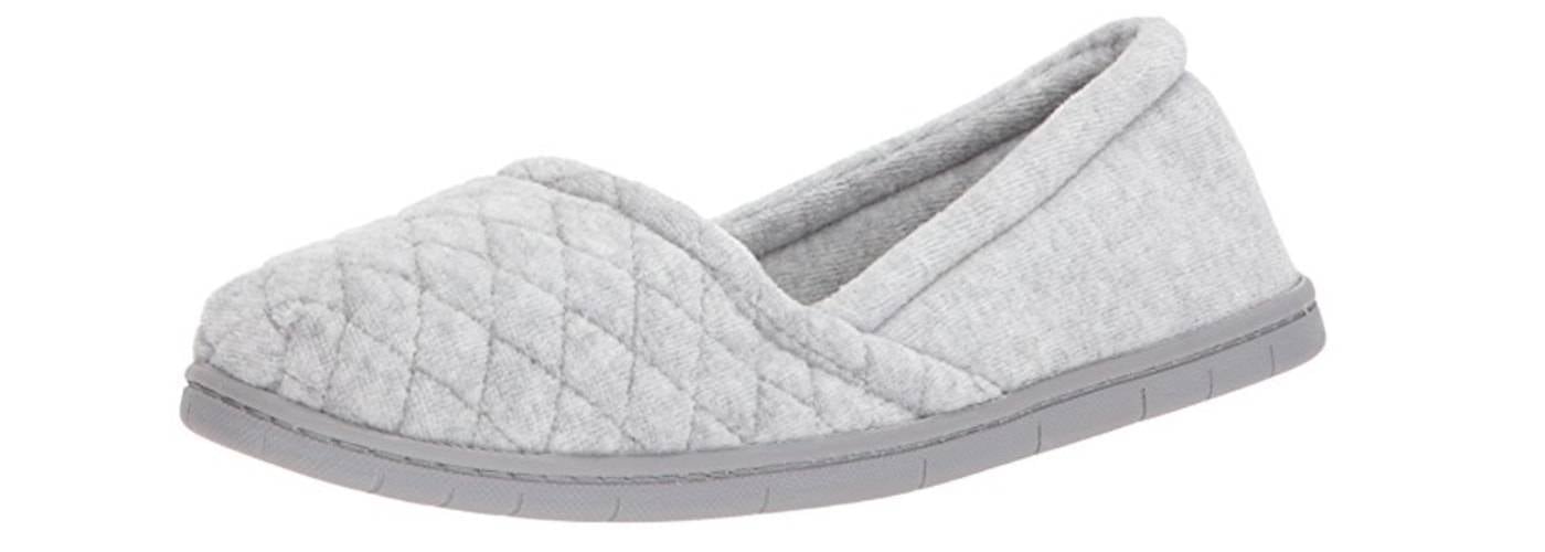Grey slippers.