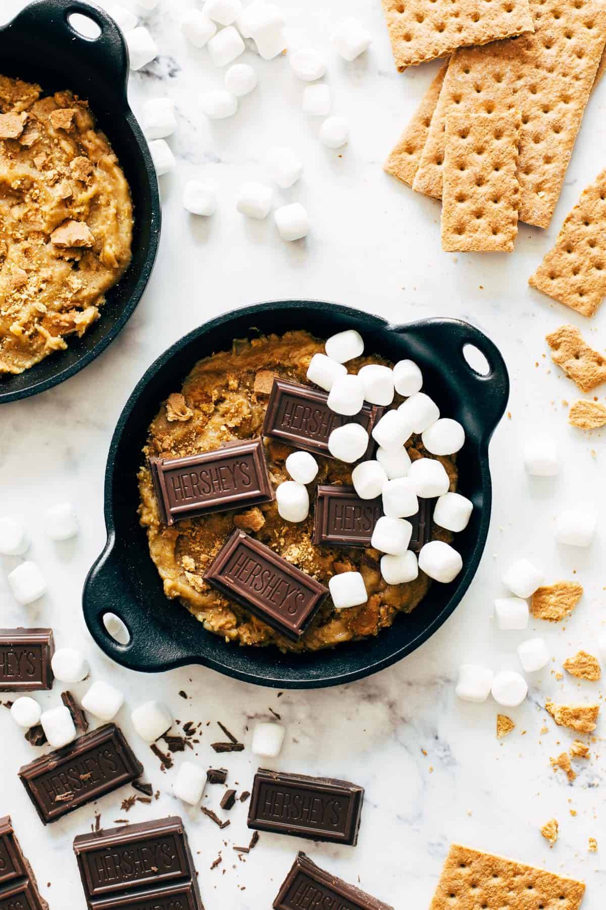 S'mores bowls before baking.