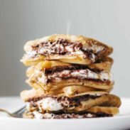 A picture of Smores Waffles with Nutella and Toasted Coconut