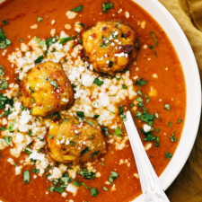 Sopa Tarasca (Pinto Bean Soup) with Jalapeño Corn Fritters-image