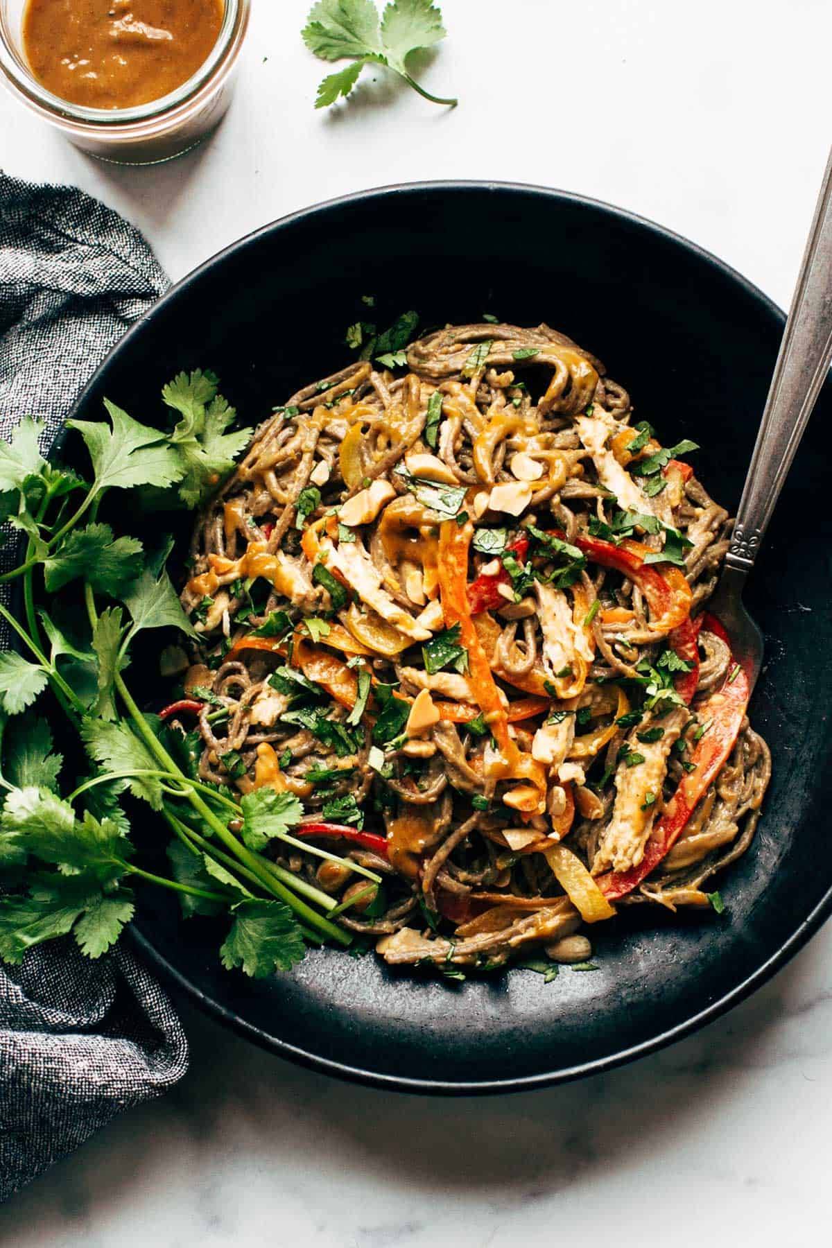 Soba Noodle Salad  Spicy Peanut Chicken Soba Salad Pinch of Yum