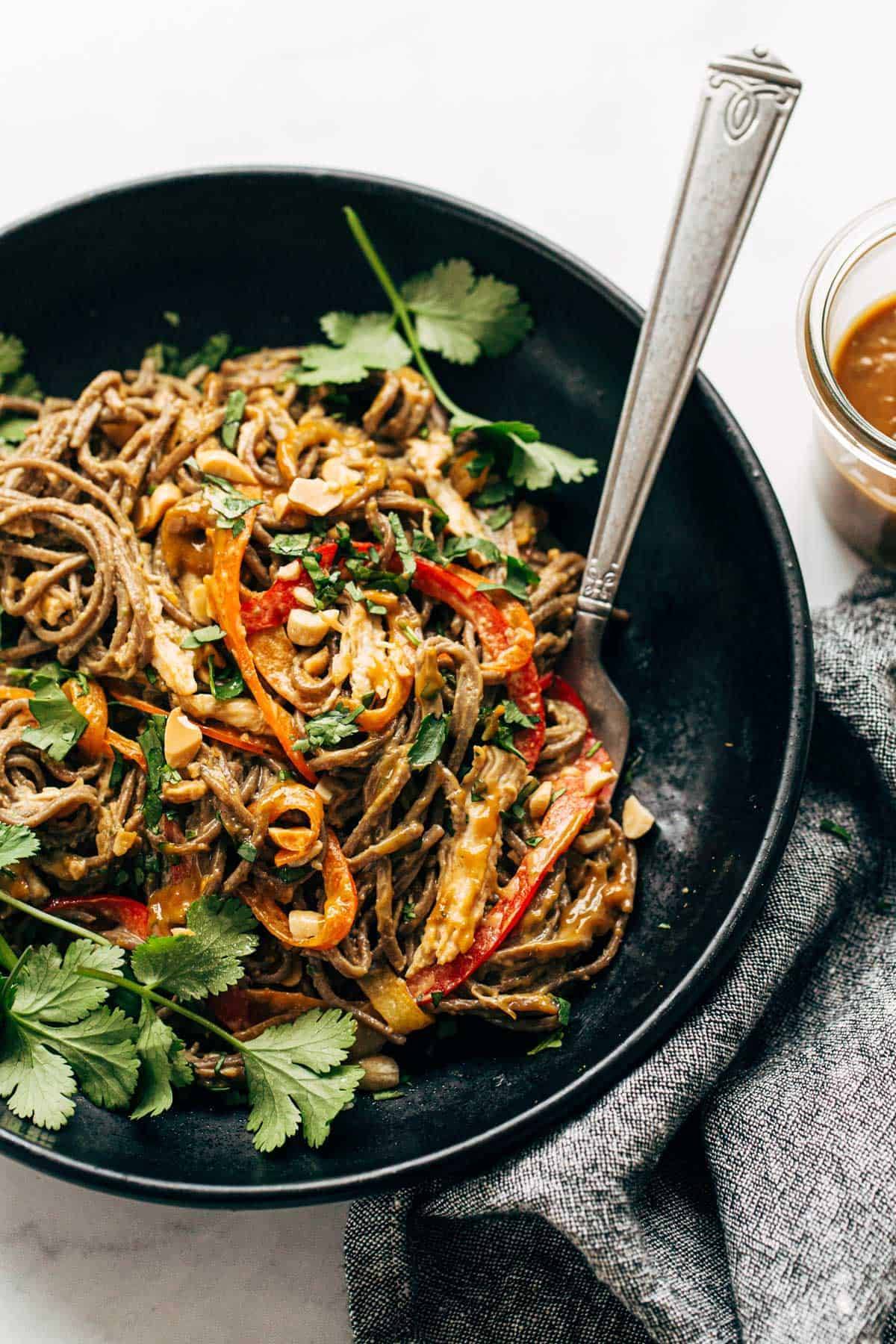 Soba Noodle Salad  Spicy Peanut Chicken Soba Salad Pinch of Yum