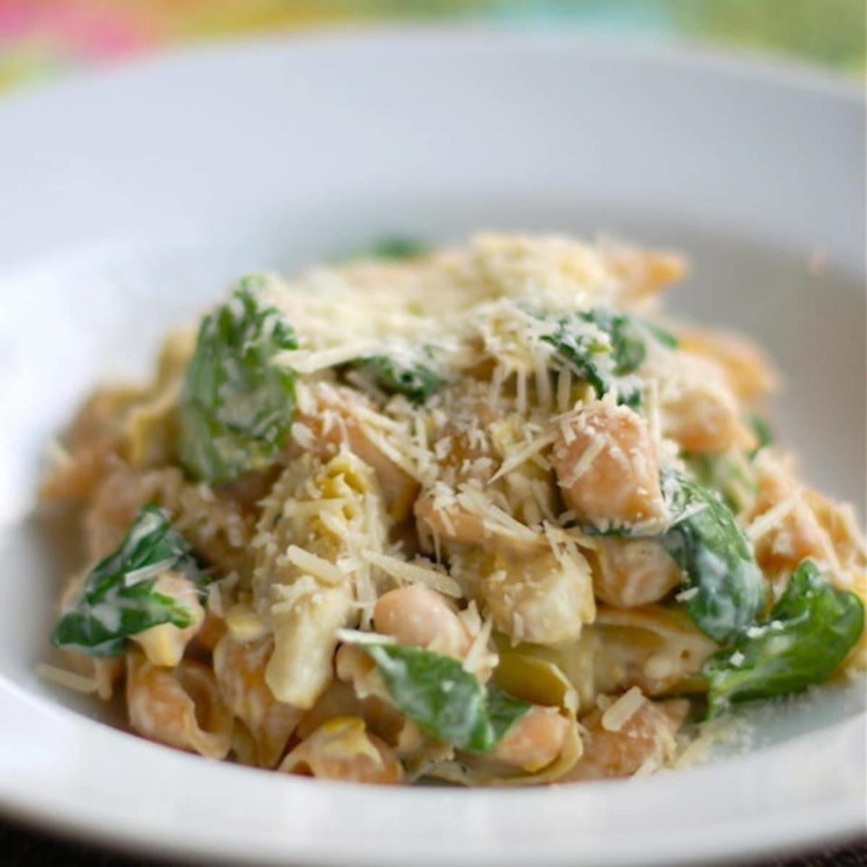 Spinach Artichoke Pasta Recipe - Pinch of Yum
