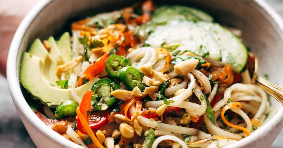 Spring Roll Bowls with Sweet Garlic Lime Sauce Recipe Pinch of Yum