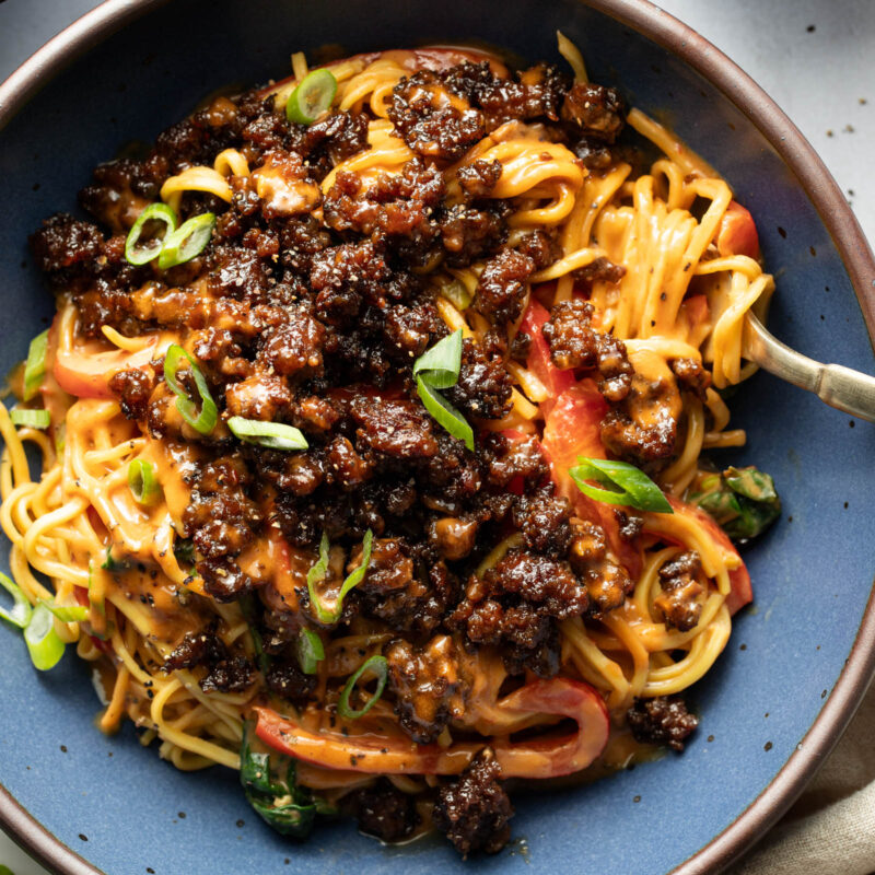 A picture of Caramelized Beef and Peanut Noodles