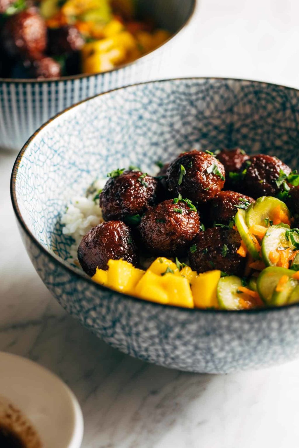 Sticky Ginger Rice Bowls with Pickled Veg and Mango Recipe - Pinch of Yum